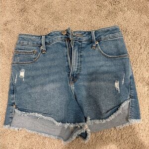 Good American Distressed Blue Jean Shorts